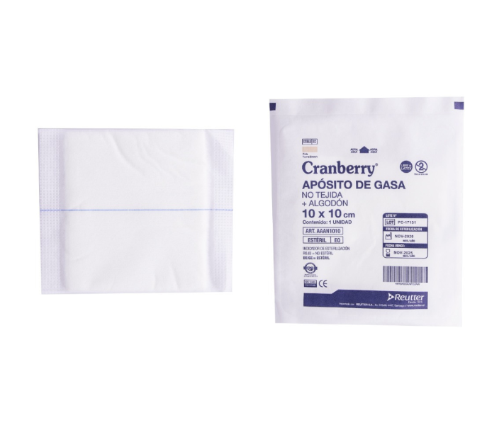 Apósito de Gasa Estéril No Tejida CRANBERRY | Gasa Médica Estéril para Curaciones – Alta Absorción y Suavidad – Libre de Algodón 1
