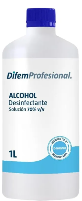 💧 Alcohol Desinfectante al 70% 1 Litro – DIFEMPHARMA | Antiséptico de Uso Médico – Limpieza y Desinfección de Superficies y Piel 1