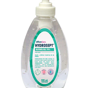 🧴 Alcohol Gel Hydrosept 340ml – DIFEMPHARMA | Antibacterial al 70% – Limpieza y Desinfección de Manos sin Agua