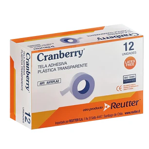 TELA ADHESIVA PLÁSTICA CRANBERRY | CINTA MÉDICA ESTÉRIL CAJA X 12 UN