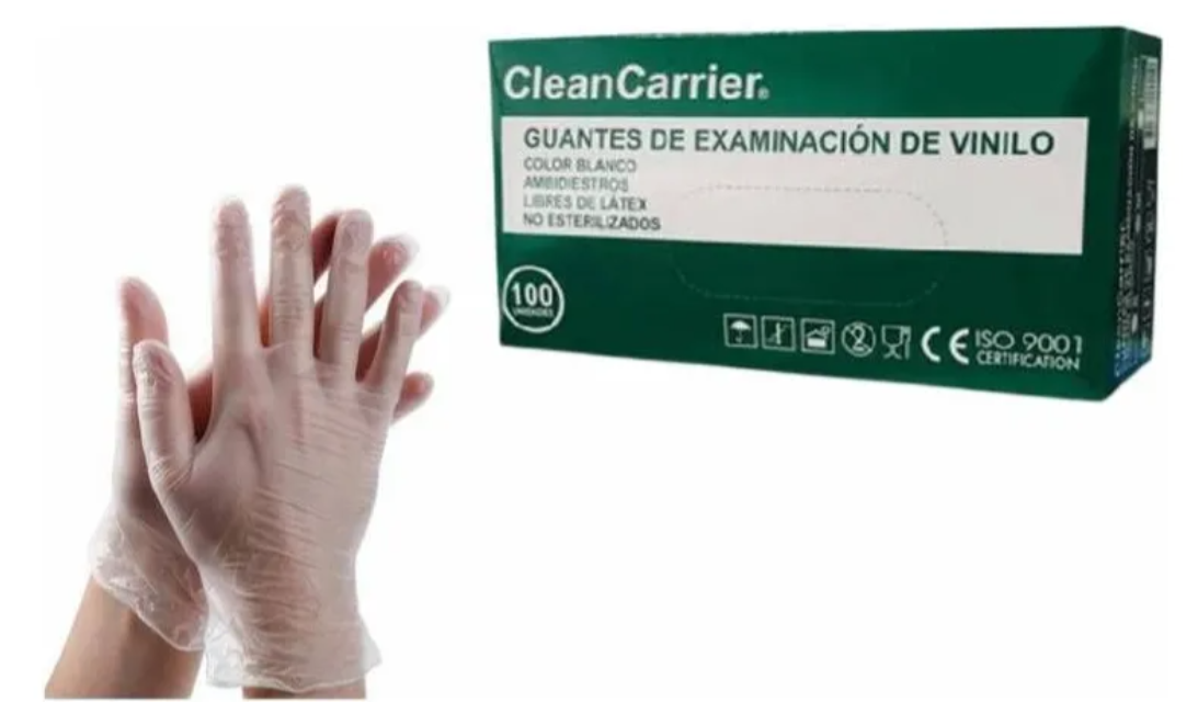GUANTE VINILO CLEAN CARRIER S/P BLANCO | GUANTES DESECHABLES 1