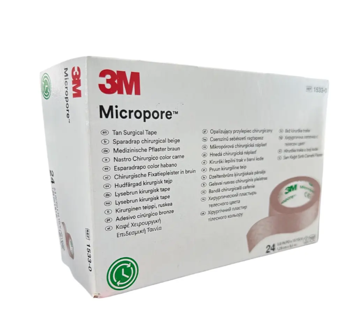 TELA ADHESIVA 3M™ MICROPore™ PIEL 1.25 CM X 9.1 M | CINTA QUIRÚRGICA DE PAPEL HIPOALERGÉNICA 1