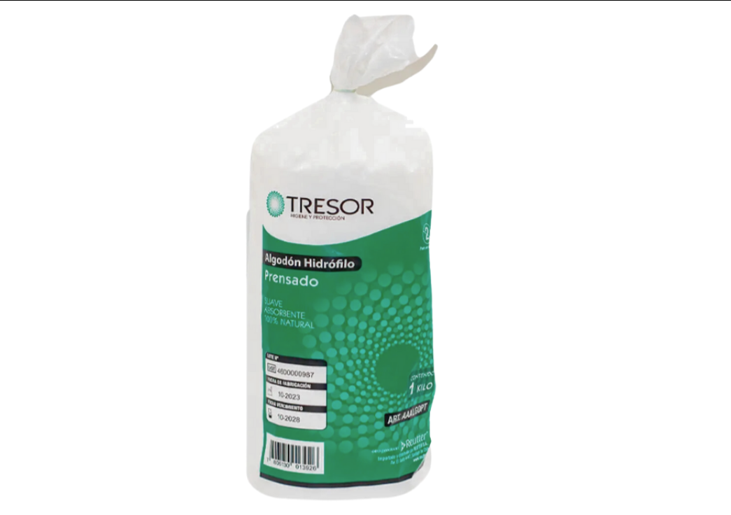 🧴 ALGODÓN HIDRÓFILO PRENSADO TRESOR 1 KG | Algodón médico absorbente • Uso clínico y hospitalario 1