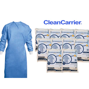 🥼 BATA PACIENTE SMS DESECHABLE COLOR AZUL CLEAN CARRIER – CAJA X100