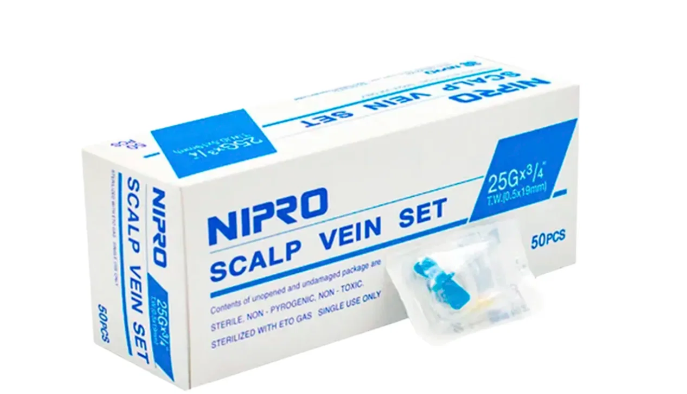 💉 Scalp Vein Nipro 25G y 23G × ¾” | Aguja Mariposa – Caja x50 1