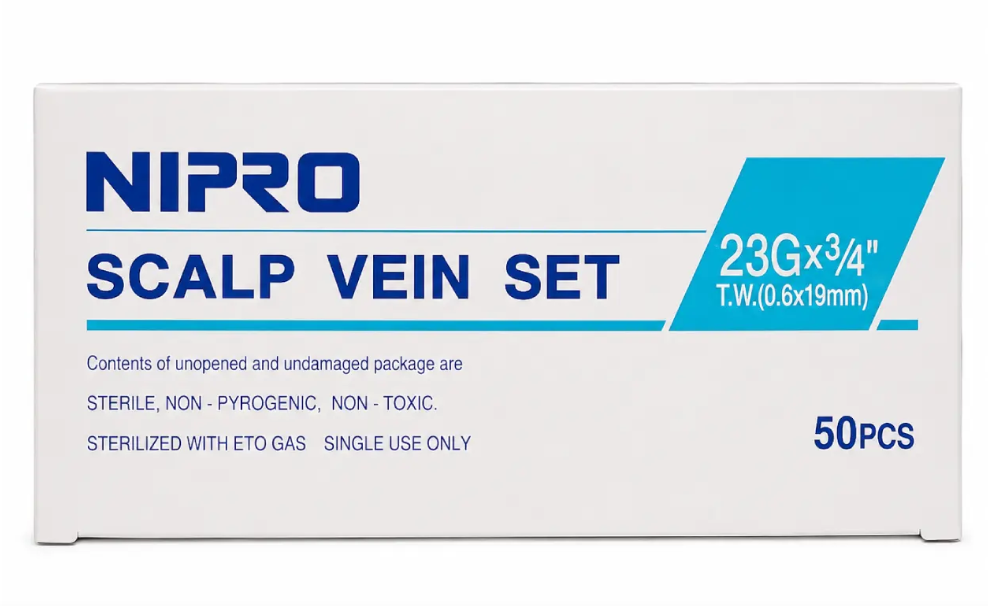 💉 Scalp Vein Nipro 25G y 23G × ¾” | Aguja Mariposa – Caja x50 2