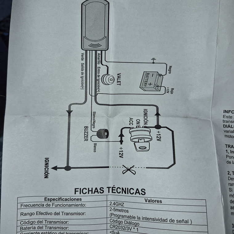 Inmovilizador con tarjeta  2