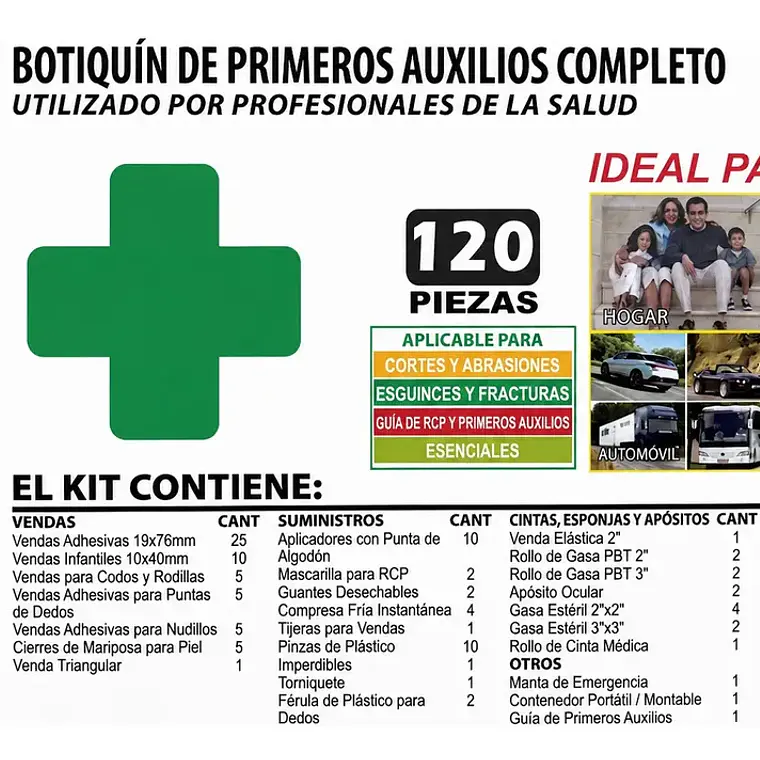 Botiquin profesional  de 120 elementos 2
