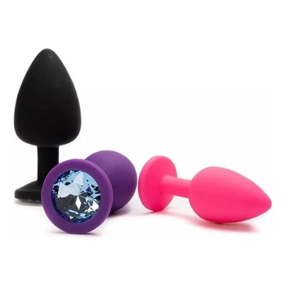 PLUG SILICONA "VELVET" SMALL (Negro, fucsia, violeta)