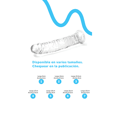 Dildo Transparente Flexible Textura Suave - "Cristal"