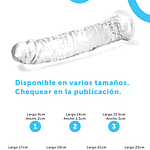 Dildo Transparente Flexible Textura Suave - "Cristal"