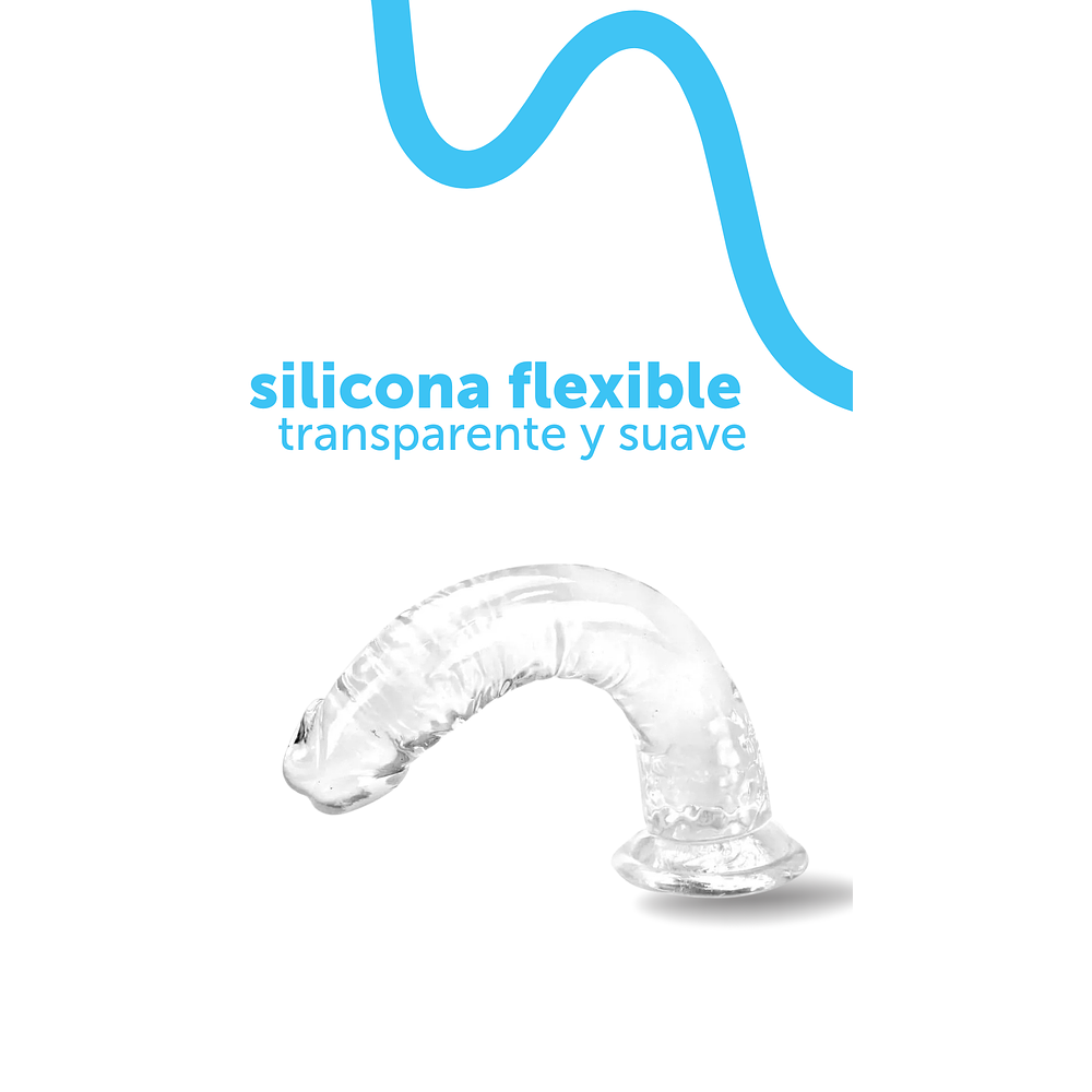 COMBO x 7 Dildos Transparentes Flexibles Textura Suave - "Cristal"