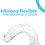 COMBO x 7 Dildos Transparentes Flexibles Textura Suave - "Cristal"