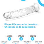 COMBO x 7 Dildos Transparentes Flexibles Textura Suave - "Cristal"