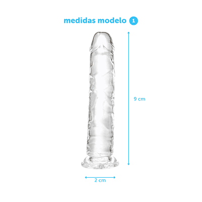 Dildo Transparente Flexible Textura Suave - "Cristal"