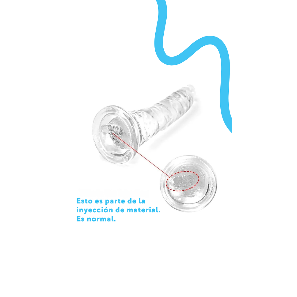 Dildo Transparente Flexible Textura Suave - "Cristal"