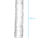 Dildo Transparente Flexible Textura Suave - "Cristal"