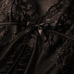 BABY DOLL BLACK - Lencería de Encaje y Tul Transparente con Volado + Colaless – Conjunto Sensual Femenino