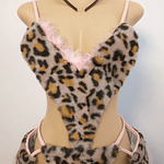 SET LION - Leopardo con Peluche + Orejas y Muñequeras | Disfraz Gatita Sexy de Peluche | Lencería Roleplay Ajustable