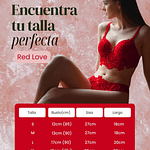CONJUNTO RED LOVE - Lencería Encaje Floral 3 Piezas – Corpiño Bordado + Bombacha