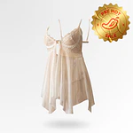 BABY DOLL WHITE - Lencería Encaje y Tul Transparente con Abertura Frontal + Tanga | Sensual, Suave y Liviano