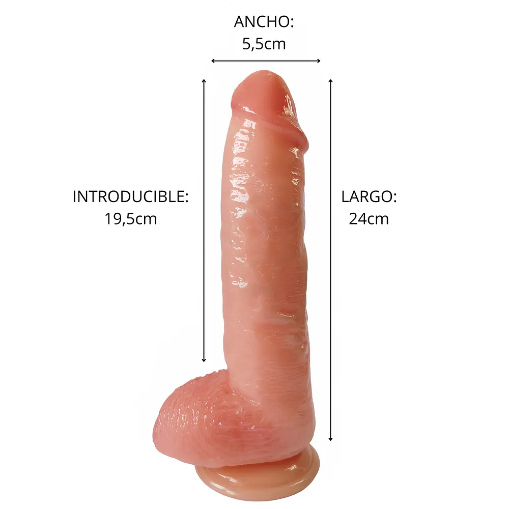 Consolador Dildo Macizo Realista King Cock 24 X 5.5 Cm