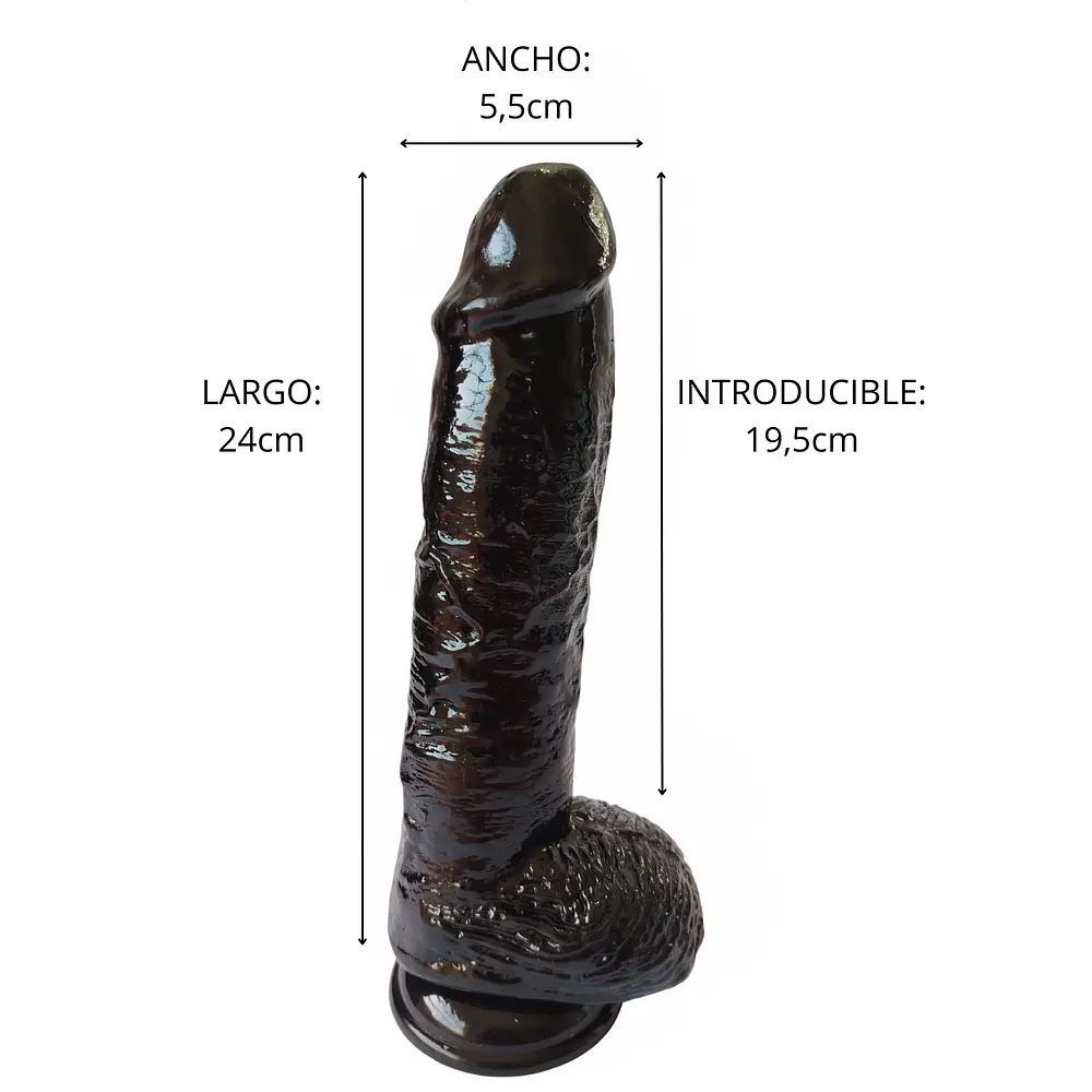 Consolador Dildo Macizo Realista King Cock 24 X 5.5 Cm