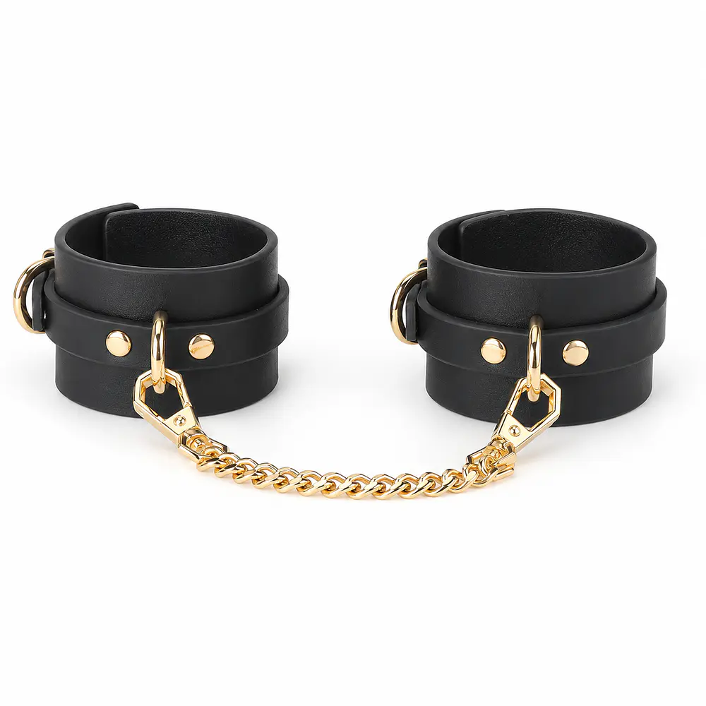 Set de Esposas Simil Cuero Negro