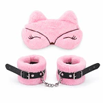 Set Antifaz y Esposas de Felpa Rosa con Diseño de Zorrito