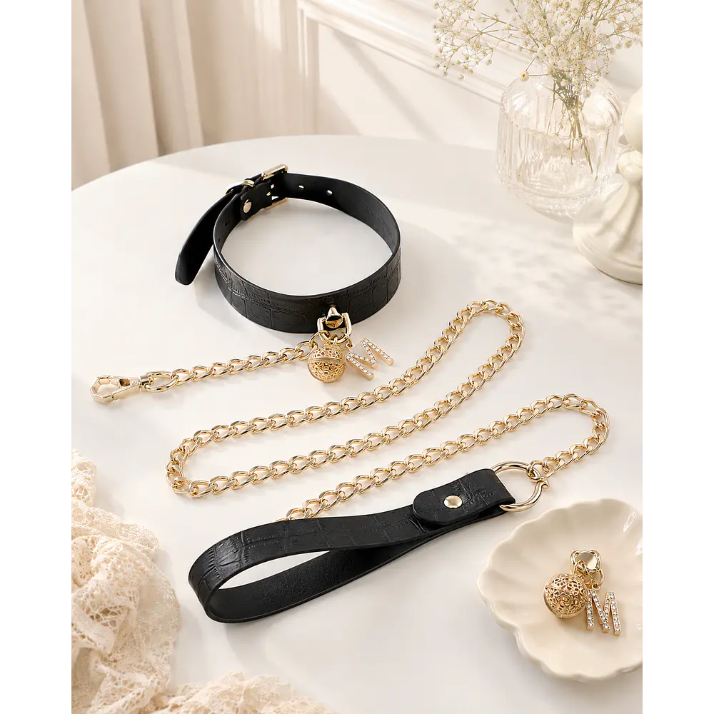 Collar de Tracción Dorado Ajustable BDSM