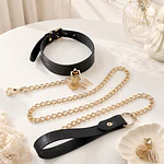 Collar de Tracción Dorado Ajustable BDSM