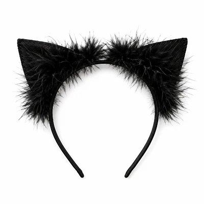 Set de Accesorios Negro con Orejas de Gatita, Antifaz de Encaje y Esposas Decorativas