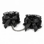 Set de Accesorios Negro con Orejas de Gatita, Antifaz de Encaje y Esposas Decorativas