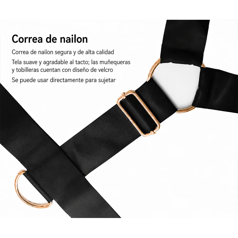Correas de Sujeción para Cama Ajustables con Muñequeras y Tobilleras