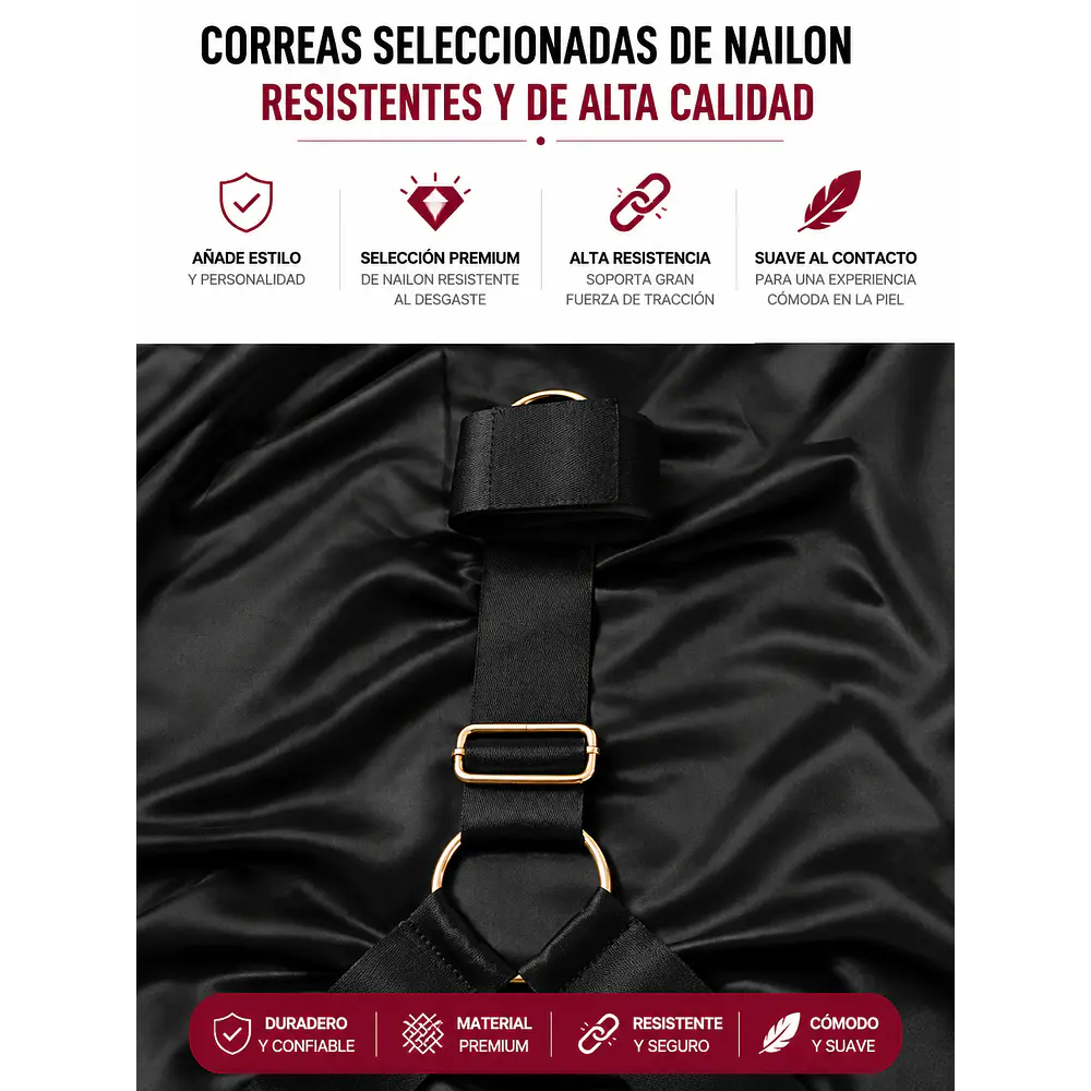 Correas de Sujeción para Cama Ajustables con Muñequeras y Tobilleras
