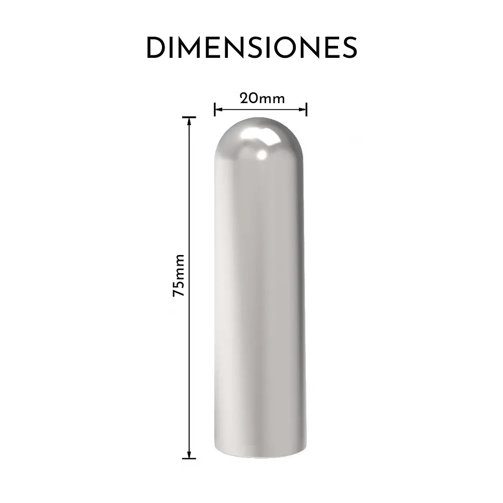 BALA VIBRADORA PLATEADA SIN CONTROL "STRONG" - USB