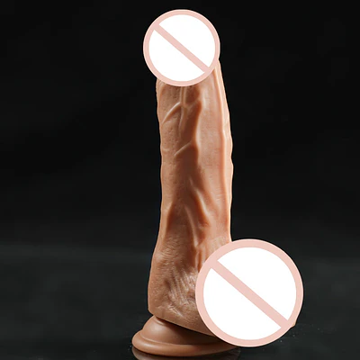 	Dildo Wolf Girl Realista Tpe Con Sopapa Y Testículos Color Piel