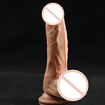	Dildo Wolf Girl Realista Tpe Con Sopapa Y Testículos Color Piel