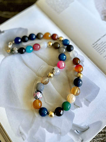 Collar piedras colores XL