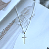 Cadena religiosa con cruz simple de plata  2