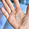 Cadena religiosa con cruz simple de plata  1
