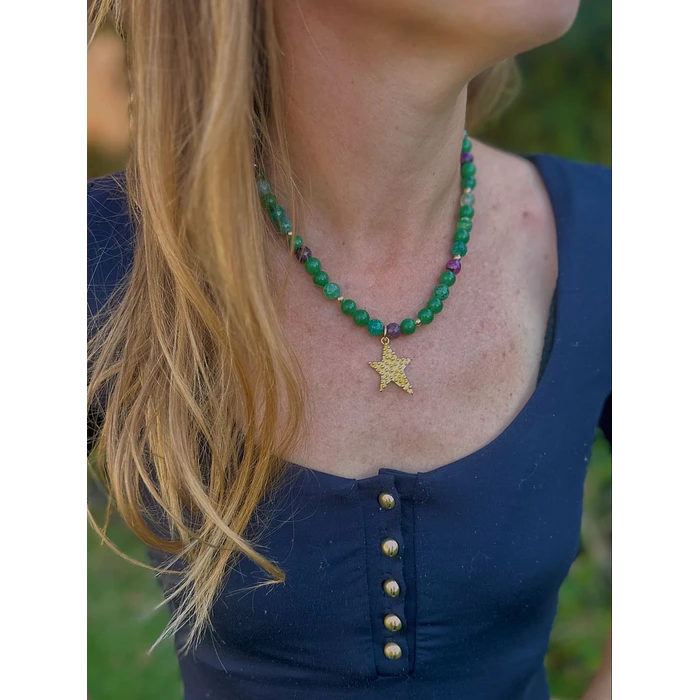 Collar piedras verde 2