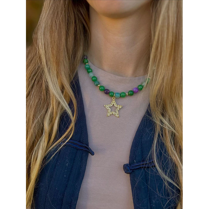 Collar piedras verde 3