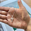 Cadena religiosa con cruz con circones de plata 2