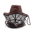 Velo apícola con sombrero café tipo cuero