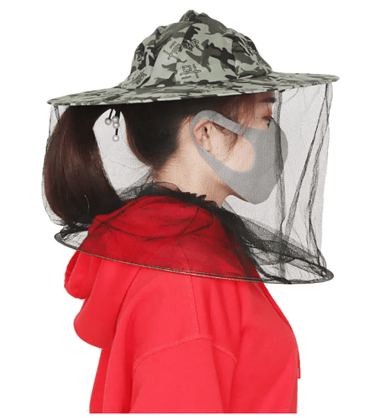 Velo apícola con sombrero diseño camuflaje 2