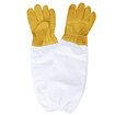 Guantes con tela al codo  amarillo con blanco