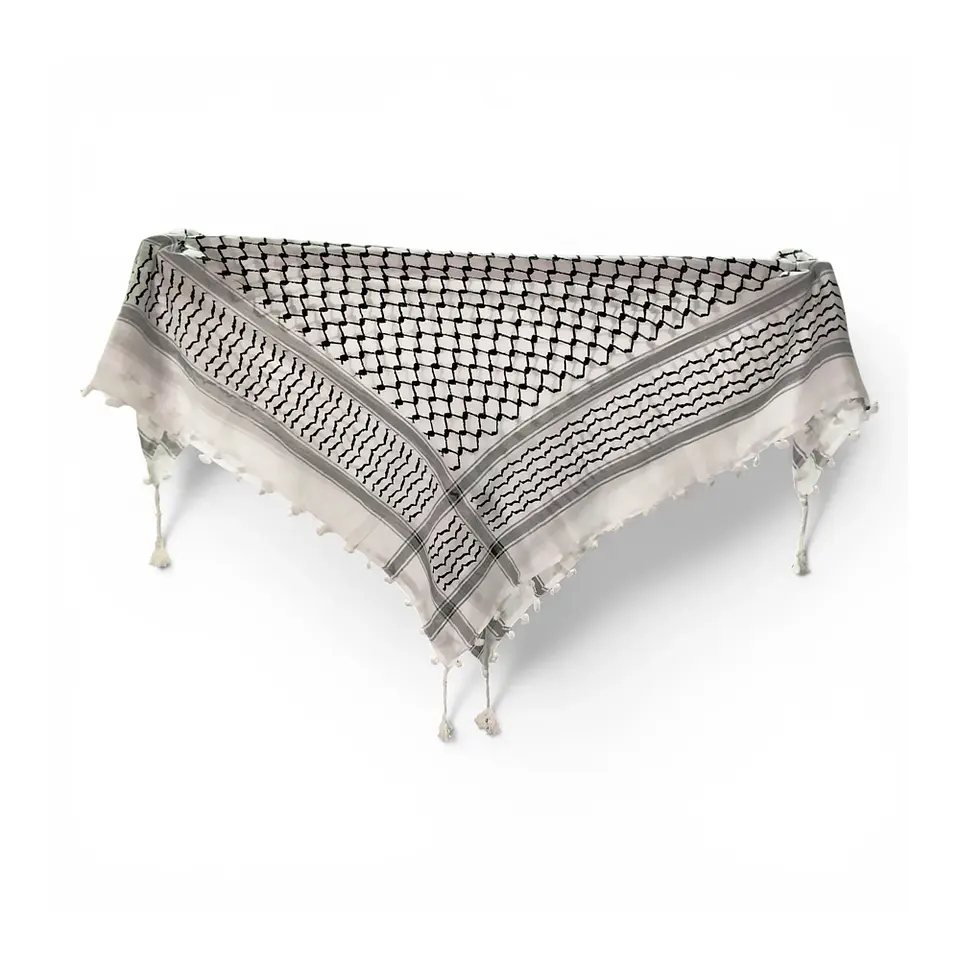 Kuffiyeh original en algodón 130x130 cm entramado grande 2