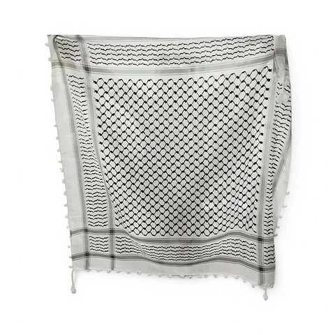 Kuffiyeh original en algodón 130x130 cm entramado grande