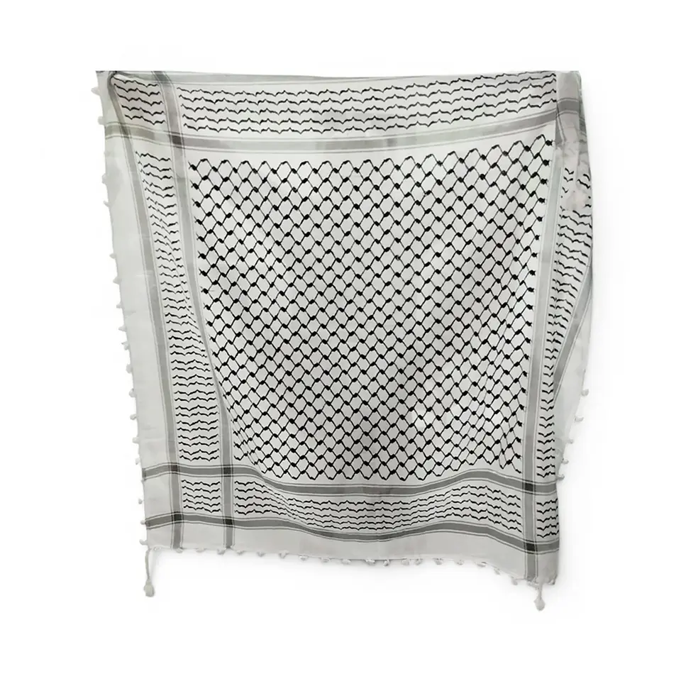 Kuffiyeh original en algodón 130x130 cm entramado grande 1